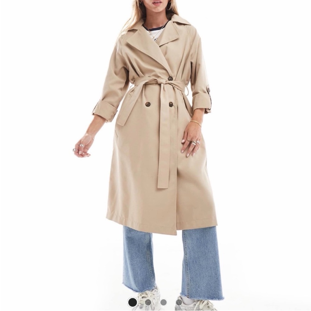 ASOS Beige Belted Trench Coat
